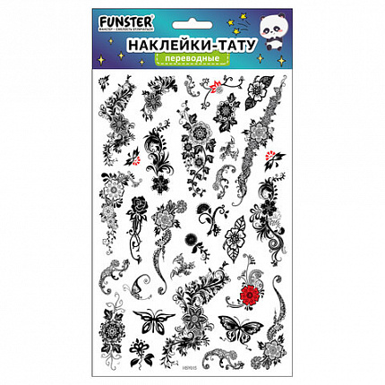 Наклейки-тату переводные "Ассорти", 29х15,5 см, ассорти 12 видов, FUNSTER (ФАНСТЕР), 666106