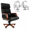 Кресло из натуральной кожи "Президент", СН 417, черное, 6082581