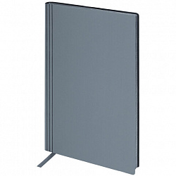 Блокнот А5 138x213 мм, BRAUBERG "Personal", под кожу, 80 листов, клетка, серый, 116612