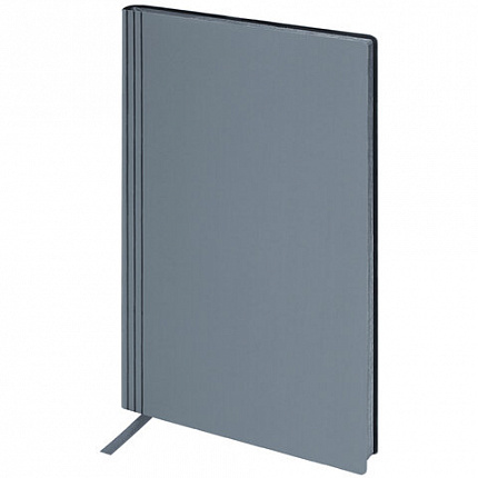 Блокнот А5 138x213 мм, BRAUBERG "Personal", под кожу, 80 листов, клетка, серый, 116612