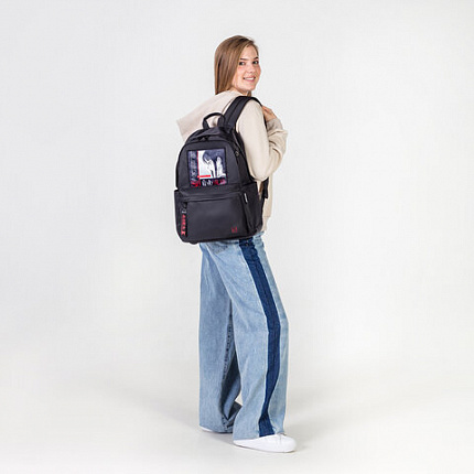 Рюкзак BRAUBERG FASHION CITY универсальный, карман-антивор, "Anime Girl", черный, 44х31х16 см, 272568