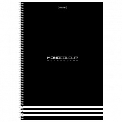 Тетрадь А4, 96 л., HATBER, спираль, клетка, матовая ламинация, тиснение, "MONOCOLOUR" (микс в ПУ), 093593, 96Т4лтВ1сп