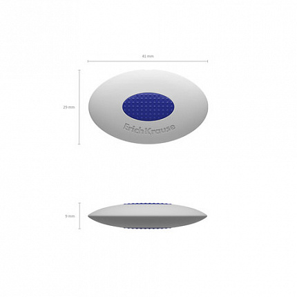 Ластик ERICH KRAUSE "SmartWay Mini Oval", 41х29х9 мм, белый, овальный, пластиковый держатель, 45533