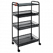 Этажерка "Ладья-34КС" офисно-бытовая 3 яруса+столик, металл, черная, 44,5х30х84 см, Э 357 Ч