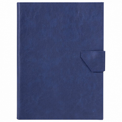 Папка-органайзер семейная для 4-х комплектов документов, формат А4, экокожа, синяя, BRAUBERG, 238206