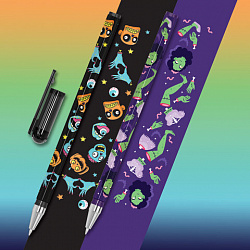 Ручка шариковая с принтом FUNSTER (ФАНСТЕР) STICK "MONSTERS", СИНЯЯ, SOFT TOUCH покрытие, узел 0,7 мм, линия 0,35 мм, 144390
