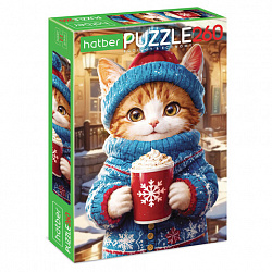 Пазл картонный "ЗИМНИЕ РАДОСТИ " 260 элементов АССОРТИ, 220х330 мм, HATBER