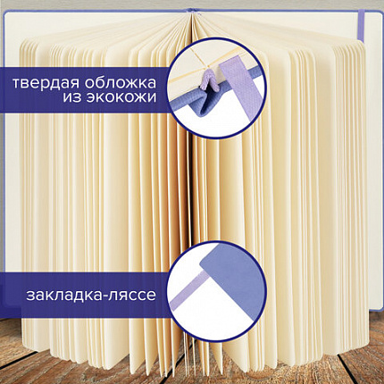 Скетчбук, слоновая кость 140 г/м2 130х210 мм, 80 л., КОЖЗАМ, резинка, BRAUBERG ART CLASSIC, пастель сиреневый, 116879