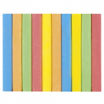 Мел цветной BRAUBERG, АНТИПЫЛЬ, набор 10 шт., круглый, 223552