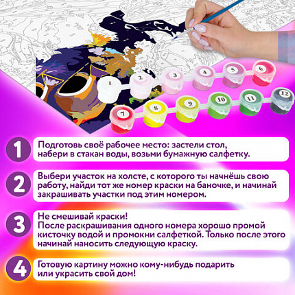 Картина по номерам 15х20 см, ЮНЛАНДИЯ "Божья коровка", на подрамнике, акрил, кисти, 662503