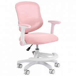 Кресло детское с подставкой для ног BRABIX KIDS MG-215, сетка/ткань TW, розовое, 533311