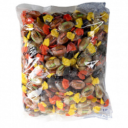 Карамель с шипучей начинкой KRUTFRUT со вкусом колы, апельсина, лимона, 1 кг, РВК758