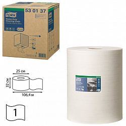 Протирочный нетканый материал TORK (Система W1, W2, W3) Premium, 280 л. в рулоне, 38х32 см, 530137