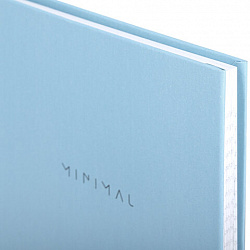 Блокнот А5 134х206 мм, 80 л., твёрдый, клетка, BRAUBERG "Minimal", голубой, 116442