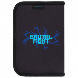 Пенал BRAUBERG с наполнением, 1 отделение, 1 откидная планка, 24 предмета, 21х14 см, "Anime fight", 272354