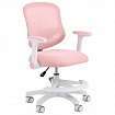 Кресло детское с подставкой для ног BRABIX KIDS "MG-215", сетка/ткань TW, розовое, 533311