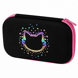 Пенал BRAUBERG SHINY, 1 отделение, 1 откидная планка, EVA, 22х13х4 см, "Pretty face", 273516