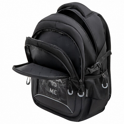 Рюкзак BRAUBERG CONTENT универсальный, 3 отделения, светоотр. принт, Skeleton, 47х33х18 см, 272567