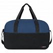 Сумка спортивная HEIKKI BASE (ХЕЙКИ), карман на молнии, черная/темно-синяя, 30x44x17 см, 272622