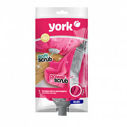 Насадка МОП для швабры юбочка RUBI крепление еврорезьба, микрофибра + скраб 25см, 157, 77080