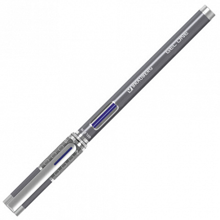 Ручка гелевая BRAUBERG "GEL ONE", СИНЯЯ, стандартный узел 0,5 мм, линия письма 0,35 мм, 144036