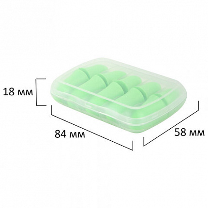 Беруши одноразовые пенополиуретановые без шнурка, КОМПЛЕКТ 5 пар в контейнере, SNR 43 дБ, RABBITEX (РАББИТЕКС), 671319