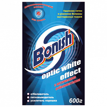 Средство для удаления пятен 600 г, BONISH (Бониш) "Optic white effect", без хлора