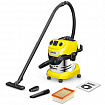 Пылесос хозяйственный KARCHER WD 4 PS, мусоросборник 20 л, мощность 1000 Вт, желтый, 1.628-290.0