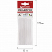 Клеевые стержни, диаметр 7 мм, длина 100 мм, белые, комплект 6 штук, BRAUBERG, европодвес, 670297