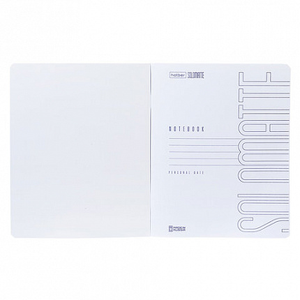 Тетрадь А5 96л. HATBER скоба, клетка, Soft-touch ламинация, SoloMatte_Арктический бел, 96Т5лВ1