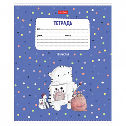 Тетрадь 18 л., HATBER линия, обложка картон, "Приключения кота Пирожка" (микс в спайке), 080118, 18Т5В2