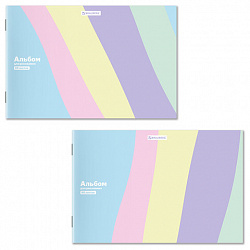 Альбом для рисования А4 40 л., скоба, обложка картон, BRAUBERG, 203х288 мм, кросс-серия PASTEL, 107362