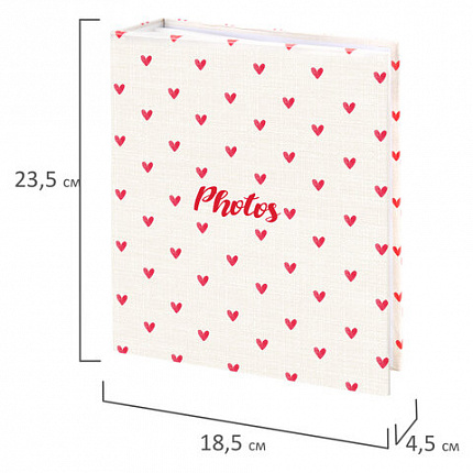 Фотоальбом BRAUBERG "Cute hearts" на 200 фото 10х15 см, твердая обложка, 391427