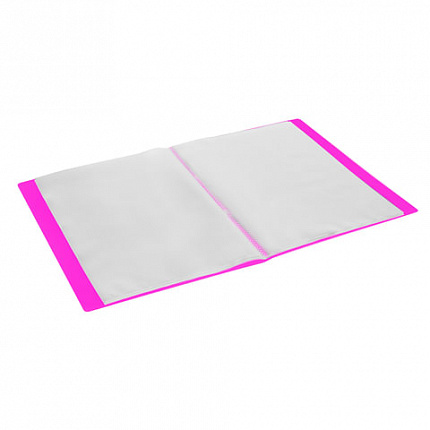 Папка 40 вкладышей BRAUBERG "Neon", 25 мм, неоновая розовая, 700 мкм, 227454