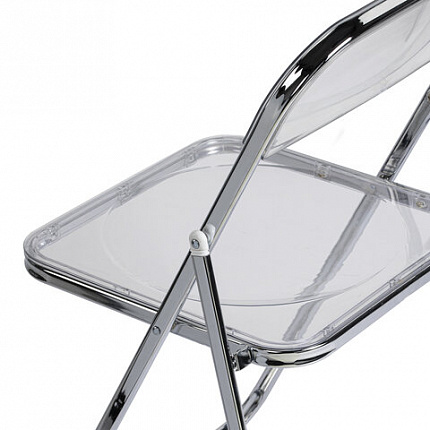 Стул складной прозрачный BRABIX "Style CF-015", хромированный каркас, пластик, 533250