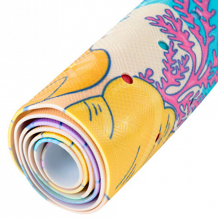 Коврик для ванны противоскользящий 100х40 см с рисунком "Батискаф", ПВХ, присоски, PRIMILA (ПРИМИЛА), 700378