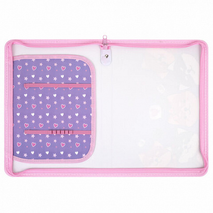 Папка для труда на молнии ЮНЛАНДИЯ А4, 1 отделение, откидная планка, органайзер, "Best fellows", 273392