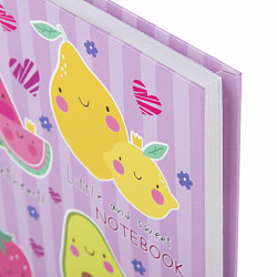 Блокнот МАЛЫЙ ФОРМАТ (110х147 мм), А6, 80 л., твёрдый, клетка, BRAUBERG KIDS, "Фруктики", 114444