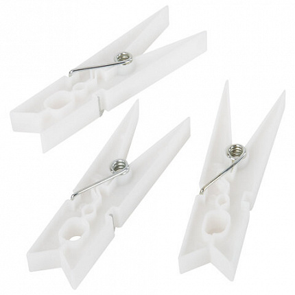 Прищепки бельевые 7,8 см, КОМПЛЕКТ 10 штук, пластик, белые, PRIMILA (ПРИМИЛА) ORIGINAL, 700512