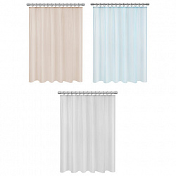 Шторка для ванной PEVA, 180х180 см, кольца в комплекте, цвет ассорти (белый, голубой, коричневый), WBZ (ВБЗ), 700067