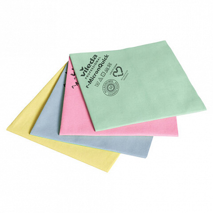 Салфетка микроволоконная VILEDA "МикронКвик", КОМПЛЕКТ 5 шт., микроволокно, красные, 38х40 см, 170636