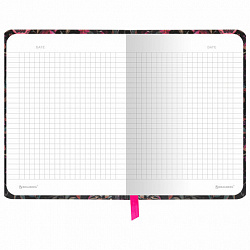 Блокнот с резинкой в клетку 96 л., МАЛЫЙ ФОРМАТ А6, 109х148 мм, твердая обложка, BRAUBERG, "Гранаты", 116331