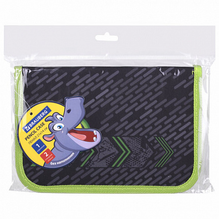 Пенал BRAUBERG, 1 отделение, 2 откидные планки, полиэстер, 21х14 см, "Gunsight", 271517