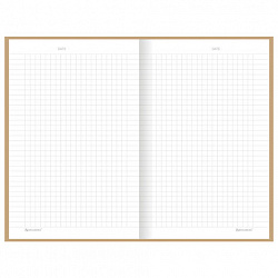 Блокнот А5 134х206 мм, 80 л., твёрдый, клетка, BRAUBERG "Minimal", бежевый, 116438