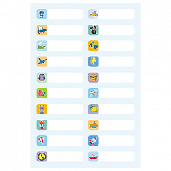 Наклейки бумажные для маркировки ПОДПИШУ ВСЕ для мальчиков, НАБОР 4 листа А5, 113 наклеек, HATBER