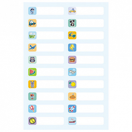 Наклейки бумажные "Подпишу всё" для мальчиков, НАБОР 4 листа А5, 113 наклеек, HATBER, 094173