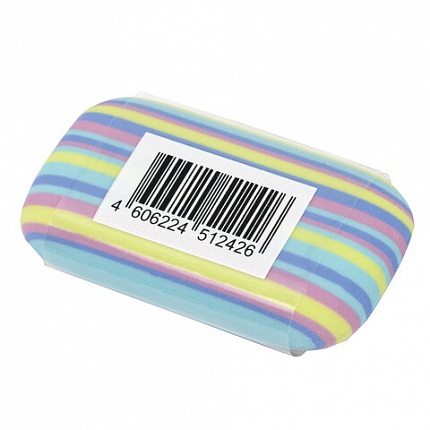 Ластик BRAUBERG "PASTEL STRIPES", 45х24х10 мм, пастельные цвета ассорти, 274014