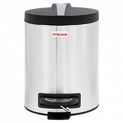 Ведро мусорное с педалью 5 литров "Modern", МАТОВОЕ, нержавеющая сталь, со съемным внутренним ведром, LAIMA, 606301