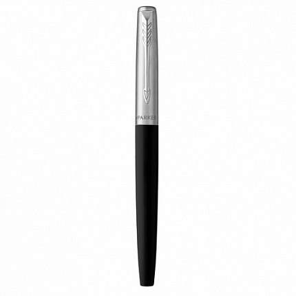 Ручка перьевая PARKER "Jotter Originals Black Chrome CT", корпус черный, детали из нержавеющей стали, синяя, 2096894