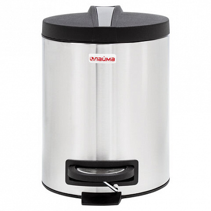 Ведро мусорное с педалью 5 литров "Modern", МАТОВОЕ, нержавеющая сталь, со съемным внутренним ведром, LAIMA, 606301